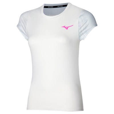 Camisa Mizuno Charge Printed Tee Mujer - Blancos - Chile M217UFNPMD